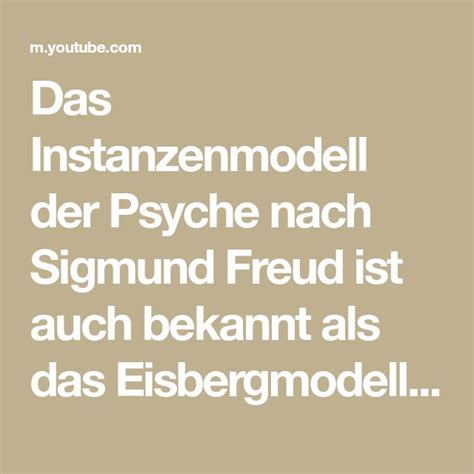 Das Instanzenmodell Der Psyche Nach Sigmund Freud Ist Auch Bekannt Als