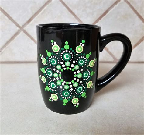 Painted Coffee Mug Hand Painted Coffee Cup Mandala Dot Mug Etsy