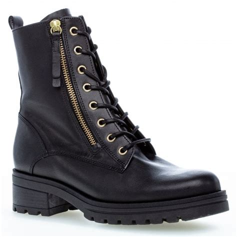 Womens 78567 Serve Black Leather Lace Up Ankle Boots Womens From