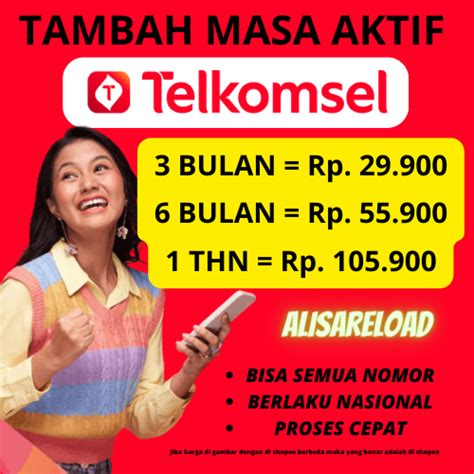 Jual TAMBAH MASA AKTIF KARTU TELKOMSEL 1 TAHUN Shopee Indonesia