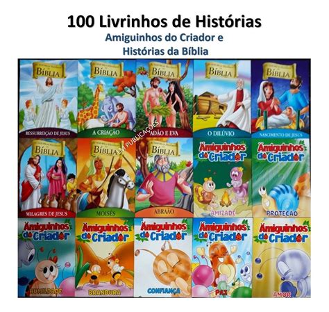 100 Livrinhos Bíblicos Infantil Historinhas Histórias Livros Frete grátis