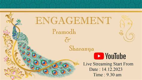 Pramodh Sharanya Engagement Live Streaming YouTube