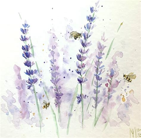 Lavender Original Painting Wall Decor Etsy Lavender Paint Floral Painting Lavendar Painting