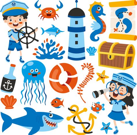 Sticker Mural Chambre Enfant Pirate et vie marine - TenStickers