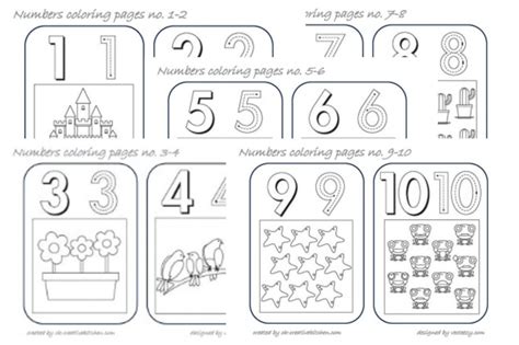 Numbers coloring pages - Creative Kitchen