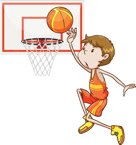 Man Shooting Basketball In The Hoop Healthy Basketball Play Vector