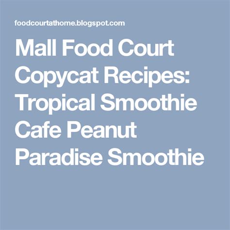 Tropical Smoothie Peanut Paradise Recipe Dandk Organizer