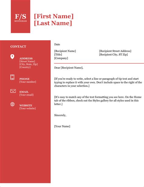 20 Free Cover Letter Templates For Microsoft Word Docx And Google Docs