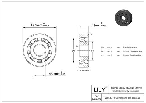 2205 ETN9 Rodamientos De Bolas Autoalineables SKF LILY Bearing