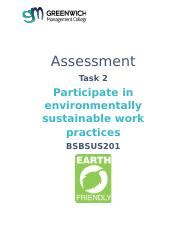 Assessment Task 2 BSBSUS201 2 Docx Assessment Task 2 Participate