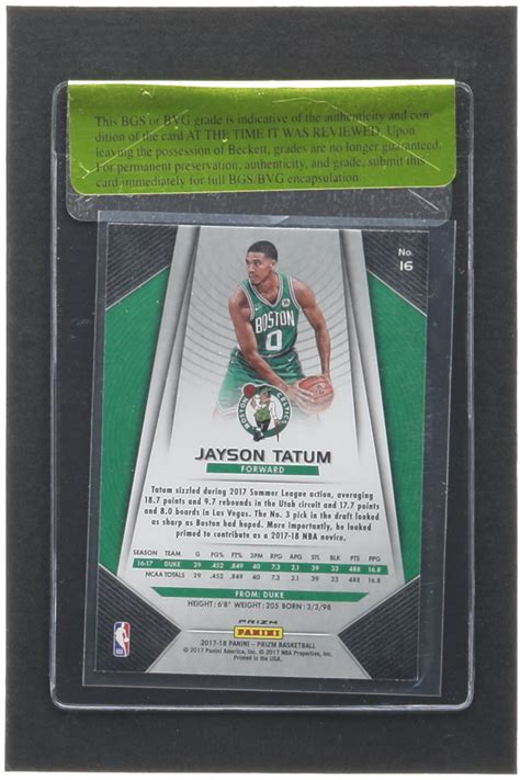 Jayson Tatum Panini Prizm Prizms Red White And Blue Rc Bgs