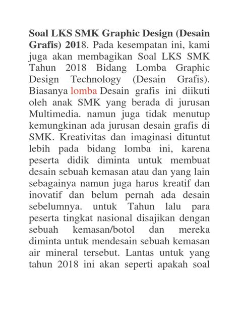 Soal Lks Smk Graphic Design Pdf