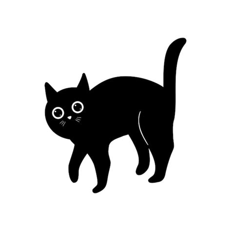 Ilustração de gato preto Vetor Premium