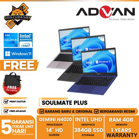 Jual Laptop Advan Soulmate Plus N Integrated W