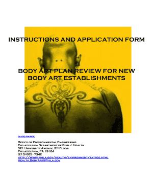 Fillable Online Phila Body Art Plan Review For New Phila Fax Email