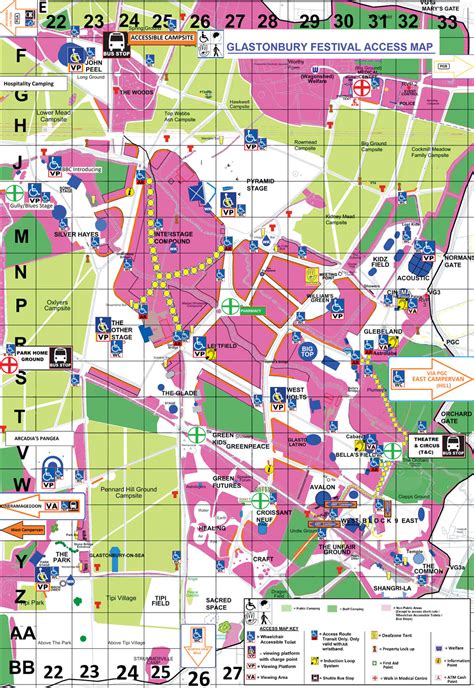 Glastonbury Festival Map