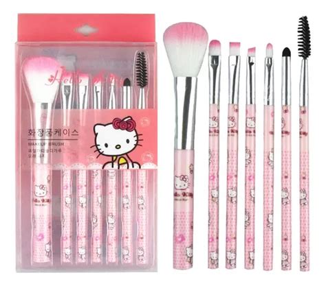 Juego Brochas Maquillaje Hello Kitty Kawaii Mercadolibre