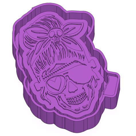 Stl File Skull Mom Freshie Mold Silicone Mold Box・3d Printing Design To Download・cults