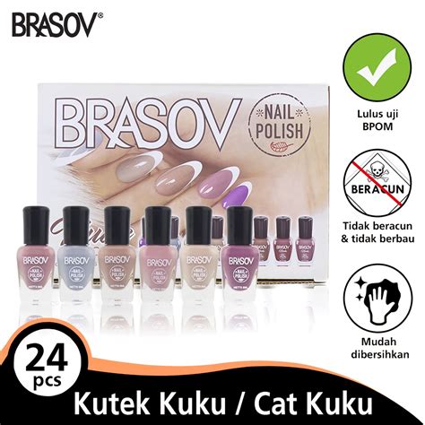 Jual BRASOV Cat Kuku Set PCS Nail Polish Assorted Colours Original Kutex Nude Kutek Poles