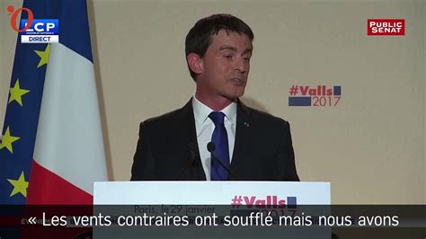 Primaire de la gauche le discours de Manuel Valls Vidéo Dailymotion