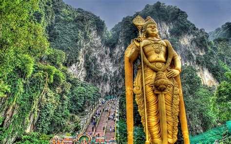 HD wallpaper: Murugan, Malaysia, Statue, Stairs, Hills, People, Hdr, tree | Wallpaper Flare