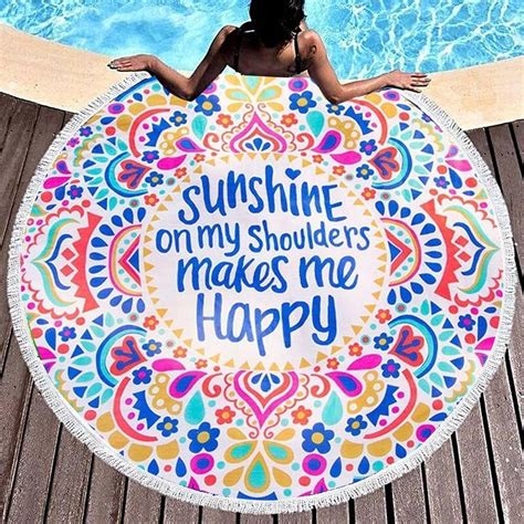 Круглый пляжный коврик для Селфи Саншайн | Outdoor blanket, Beach mat ...