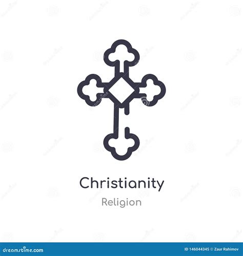 Christianity Outline Icon Isolated Line Vector Illustration From