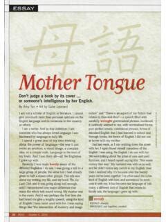 Amy Tan's Mother Tongue - University of Washington / amy-tan-s-mother ...