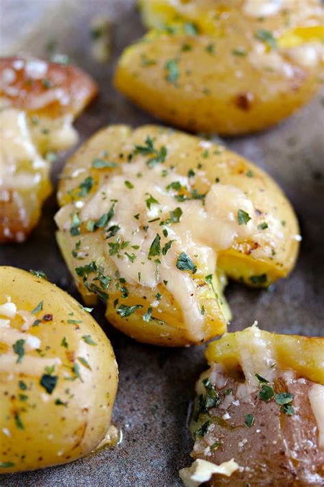 Parmesan Smashed Potatoes Food Fanatic