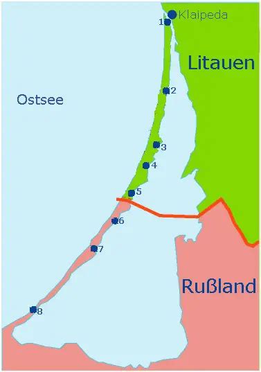 Map of Curonian Spit - MapSof.net