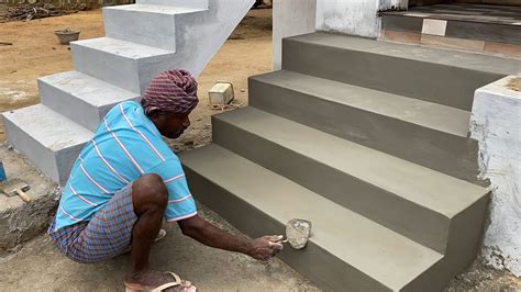 Technical Stairs Plastering Accurately Front Stairs Plastering On