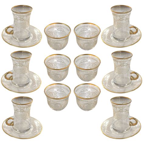 12 Piece Tea Set with Gold Pattern - Easyhome General Trading LLC