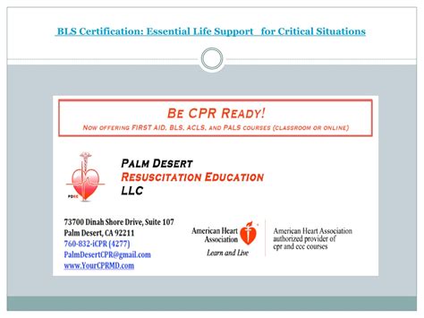 Ppt Bls Certification Essential Life Support For Critical Situations