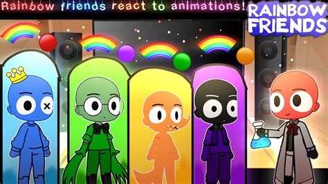 Rainbow Friends React To Animations Red Blue Orange Yellow Green