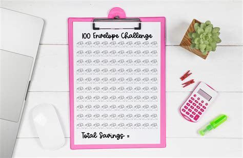 Envelope Challenge Chart Free Printable Example Blank Mom Envy