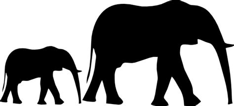 Mom & Baby Elephant Silhouette Clip Art at Clker.com - vector clip art ...