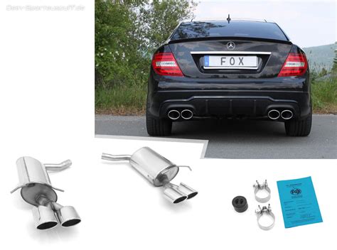 Fox Edelstahl Duplex Sportauspuff Mercedes C Klasse Coupe W C Mit