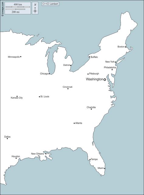 East Coast Of The United States Free Map Free Blank Map Free Outline