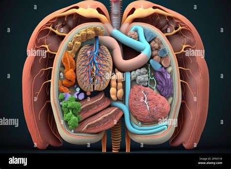 Anatomie Des Menschlichen K Rpers Mit Verdauungssystem Stockfotografie