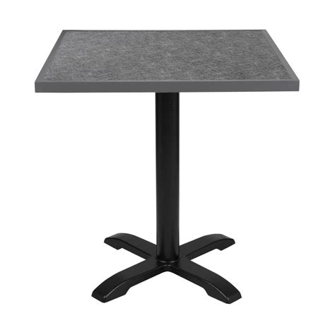 Bolero Black Brushed Mix Outdoor Fibre Glass Table Top Square Grey Trim 700mm Camfield Supplies