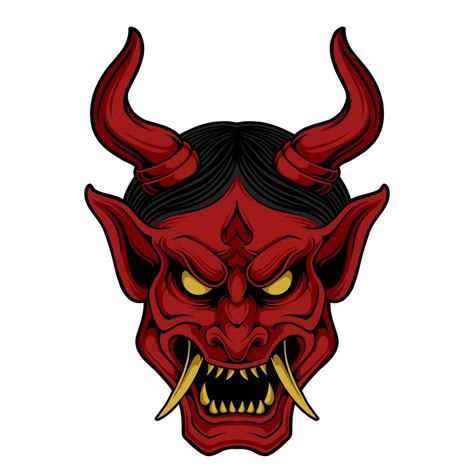 Oni Mask Vector Illustrations 35354776 Vector Art At Vecteezy