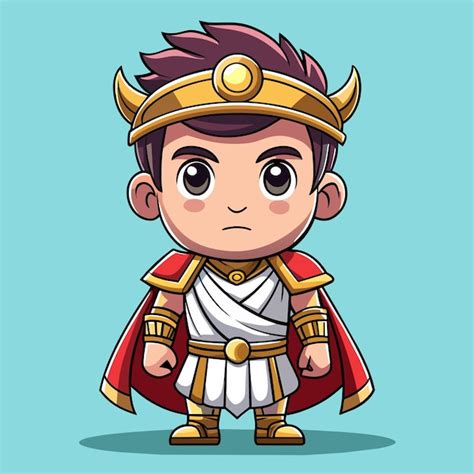 Smiling Emperor Julius Caesar Vector Illustration Premium Ai