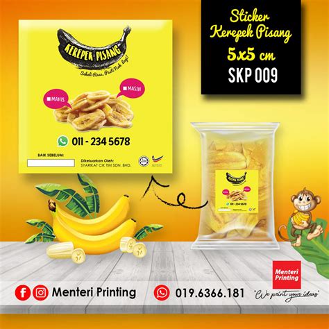 Laku Keras Ready Stock Sticker Produk Kerepek Pisang Skp Pcs