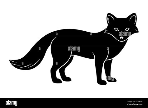 Arctic Fox Silhouette Vector Illustration Stock Vector Image And Art Alamy