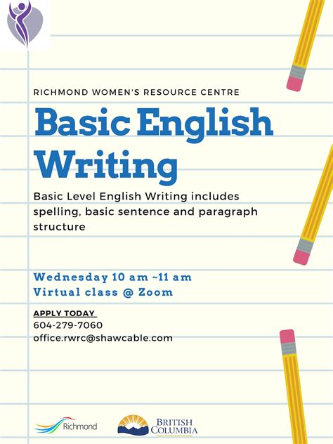 basic english writing richmond womens resource centre