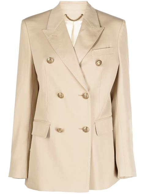 Golden Goose Double Breasted Virgin Wool Blazer Neutrals Farfetch Pt