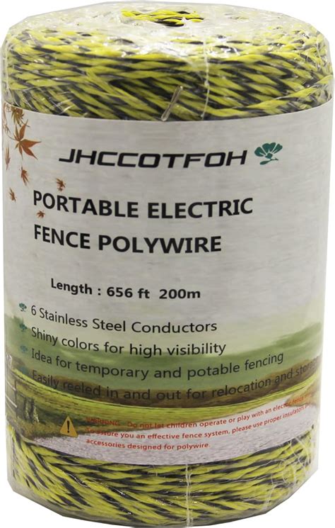 Electric Fence Polywire 656 Feet200 Meters 6 Conductors Portable