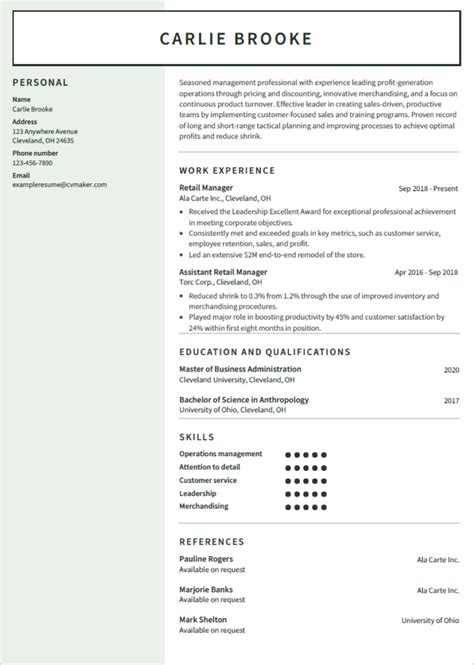 Retail Manager Resume Sample Template Writing Guide For