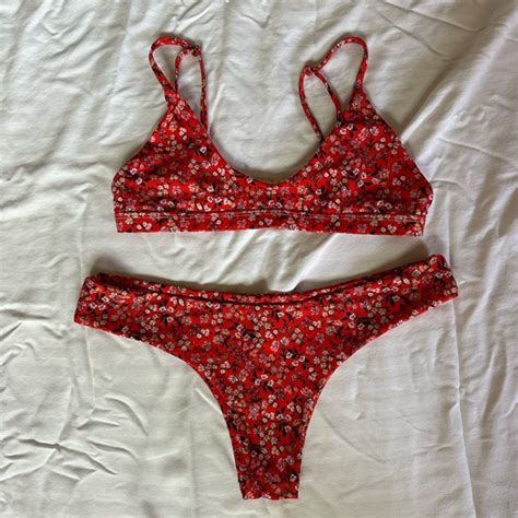 Kulani Kinis Swim Kulani Kinis Red Floral Bikini Poshmark