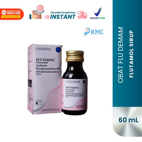 Jual Flutamol Syrup 60ml Obat Sirup Demam Flu Bersin Batuk Tidak